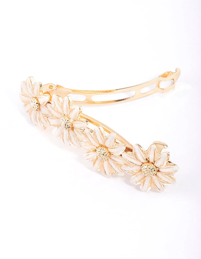 Gold Daisy Flower Clip