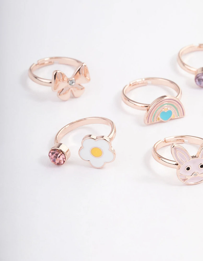 Kids Bunny Bow Ring 6-Pack