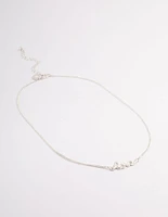 Silver Love Script Necklace