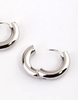 Stainless Steel Thick Everyday Huggie Hoop Earrings
