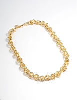 Gold Plated Brass Chain Link Necklace