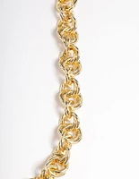 Gold Plated Brass Chain Link Necklace