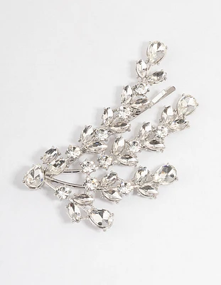 Rhodium Crystal Diamante Hair Slide