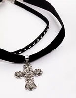 Rhodium Multi Cross Pearl Choker Pack