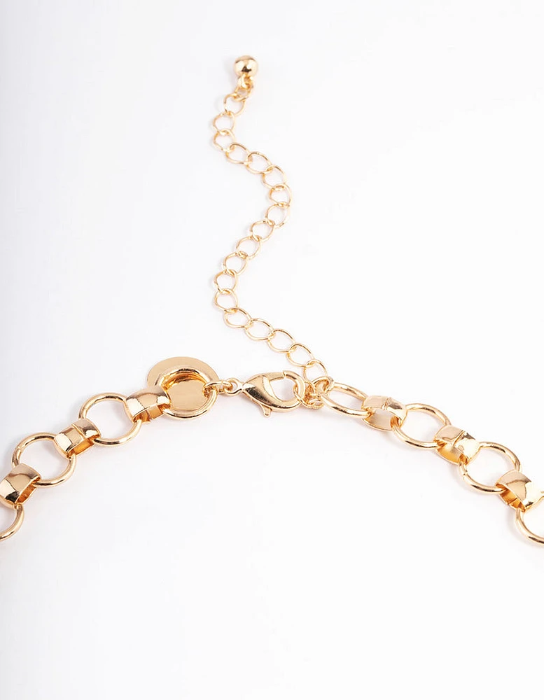 Gold Mixed Pearl & Pendant Coin Necklace