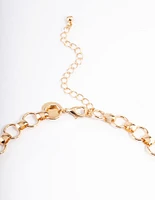 Gold Mixed Pearl & Pendant Coin Necklace