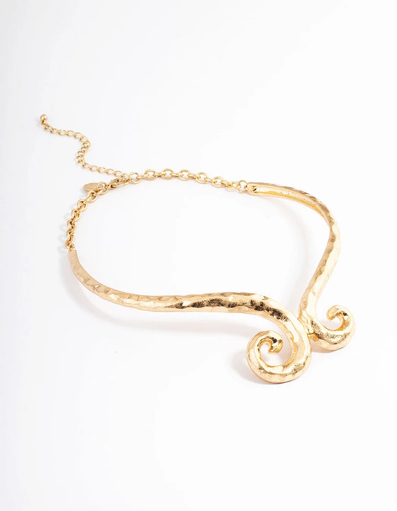 Worn Gold Twirl Choker