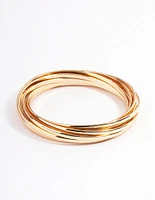 Gold Plain Molten Bracelet 9-Pack