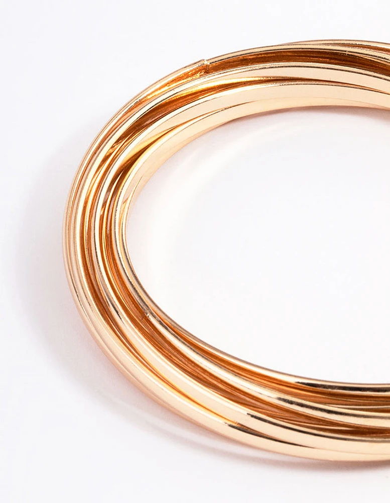 Gold Plain Molten Bracelet 9-Pack