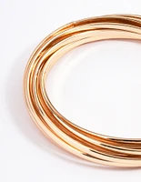 Gold Plain Molten Bracelet 9-Pack