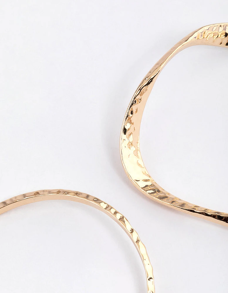 Gold Stretched Hammered Cuff