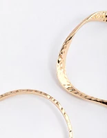 Gold Stretched Hammered Cuff