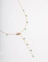 Gold Aventurine Lariat Necklace