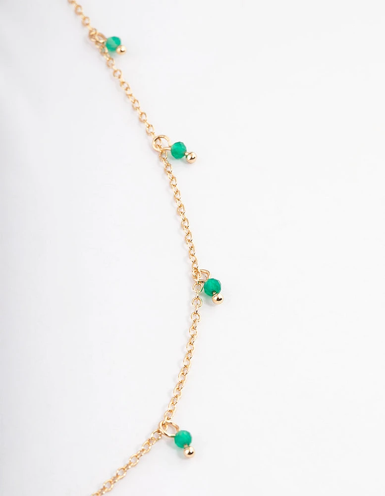 Gold Aventurine Lariat Necklace