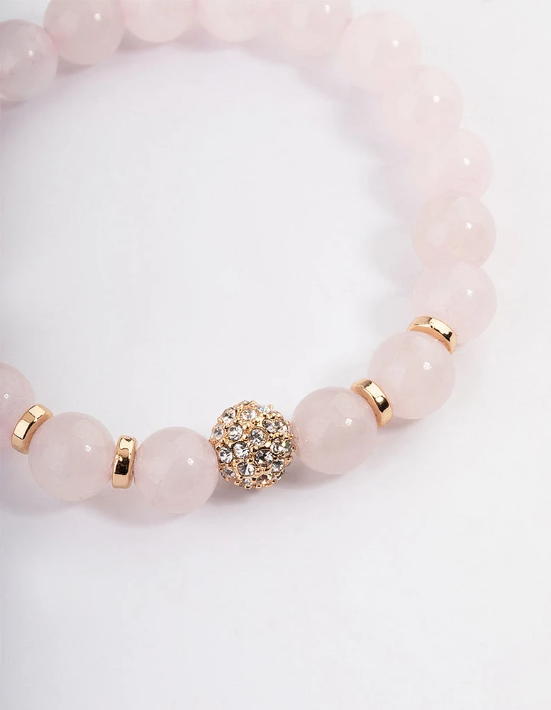 Stone Quartz Bead Bracelet