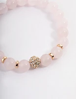 Stone Quartz Bead Bracelet