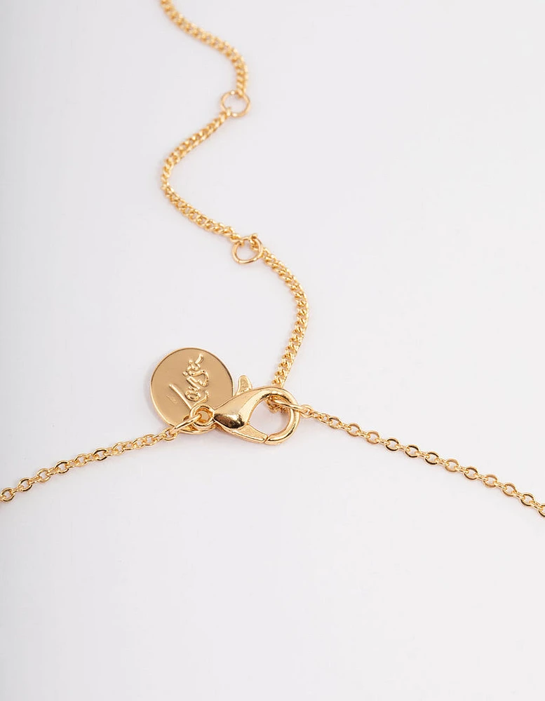 Gold Plated Semi Precious & Diamante Fine Chain Necklace