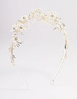 Silver Flower & Leaf Vine Aliceband