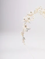 Silver Flower & Leaf Vine Aliceband