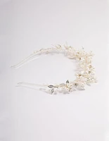 Silver Flower & Leaf Vine Aliceband