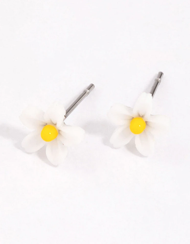 Yellow Mini Daisy Stud Earrings