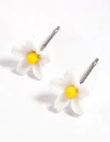 Yellow Mini Daisy Stud Earrings