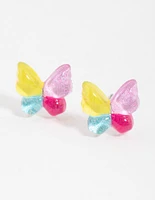 Resin Butterfly Stud Earrings