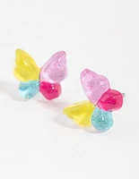 Resin Butterfly Stud Earrings