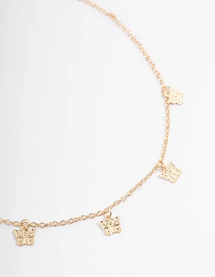 Gold Butterfly Droplet Choker