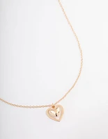 Gold Puffy Heart Necklace