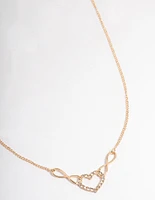 Gold Double Infinity Heart Necklace