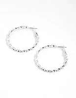 Silver Classic Twist Hoop Earrings