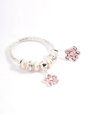 Kids Glitter Flower Bracelet & Ring Pack