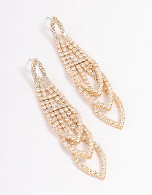 Gold Graduated Loop Cupchain Earrings