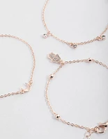 Rose Gold Diamante Fatima Bracelet Pack