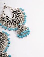 Antique Silver Mini Bead Drop Earrings