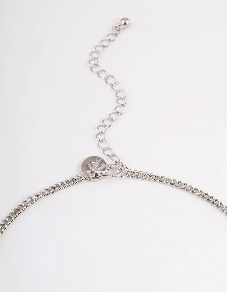 Rhodium Boho Chain Fringe Necklace