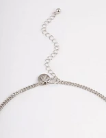 Rhodium Boho Chain Fringe Necklace