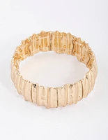 Gold Scrunch Texture Stretch Bracelet