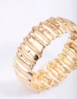 Gold Scrunch Texture Stretch Bracelet