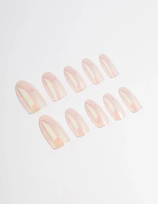 Plastic Pearl Natural Glazed Press On Nails