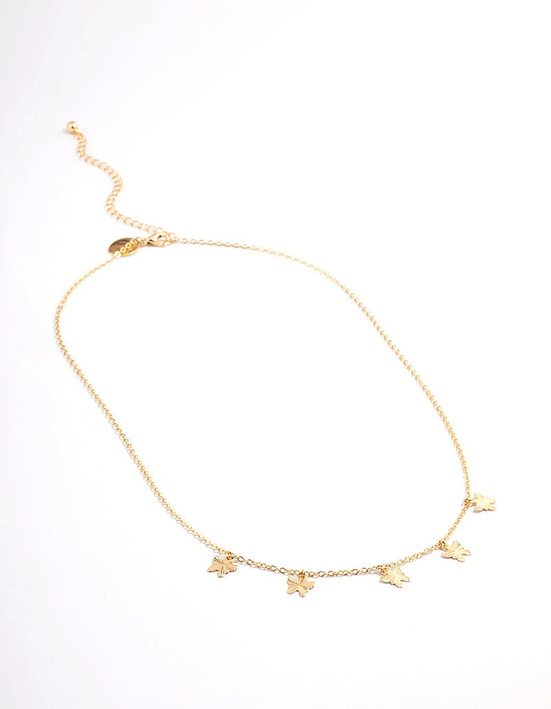 Gold Plated Multi Butterfly Necklace