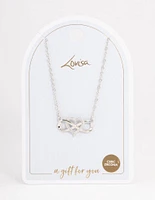 Silver Infinity Heart Diamante Necklace