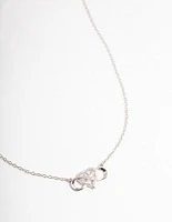 Silver Infinity Heart Diamante Necklace