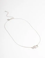 Silver Infinity Heart Diamante Necklace