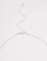 Silver Flat Chain Stick Necklace