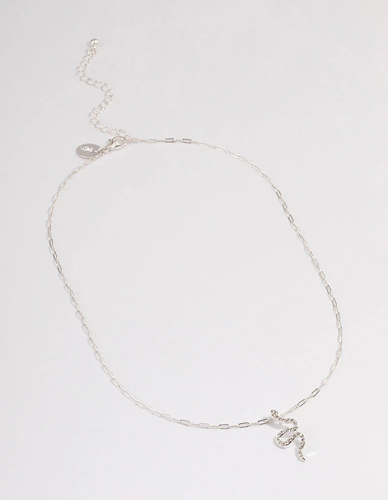 Silver Bling Snake Necklace