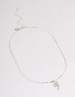 Silver Bling Snake Necklace