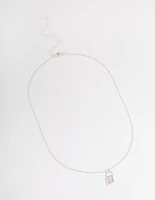 Silver Precious Lock Necklace