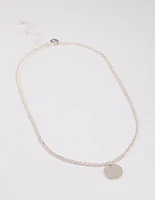 Silver Solid Disc Necklace